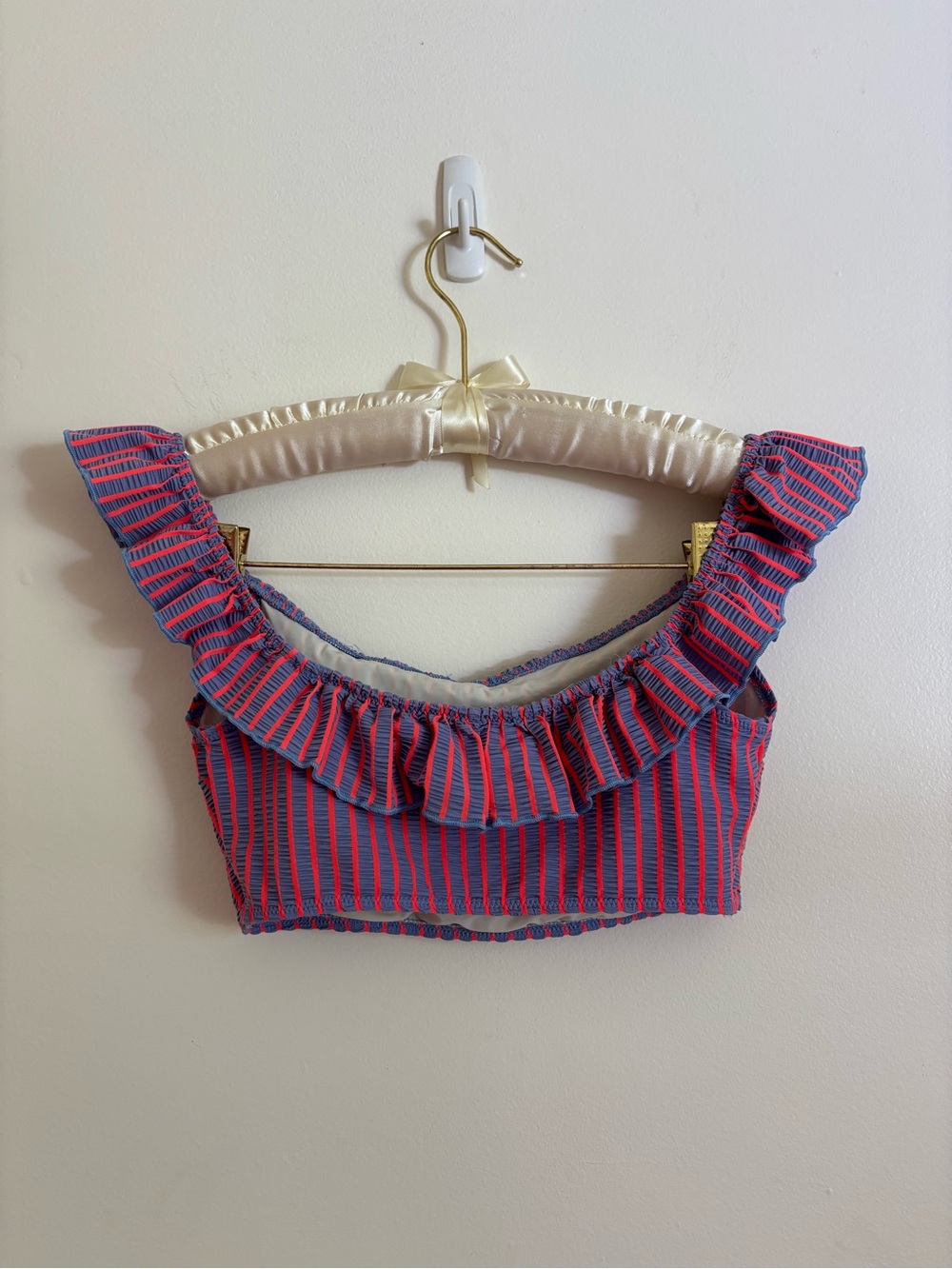Solid & Striped Ruffle Off-Shoulder Swim Top - Picture 6 of 6